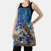 Waterverf van met nazars gedecorbeerde bomen schort (Insitu)