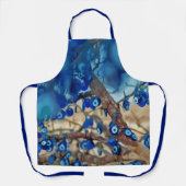 Waterverf van met nazars gedecorbeerde bomen schort (Voorkant)