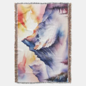 Waterverf van met sneeuw bedekte bergen onder de r deken (Voorkant Verticaal)