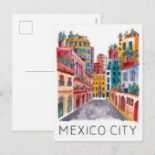 Waterverf van Mexico-Stad Feestdagenkaart (Voorkant / Achterkant)