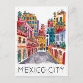 Waterverf van Mexico-Stad Feestdagenkaart (Voorkant)