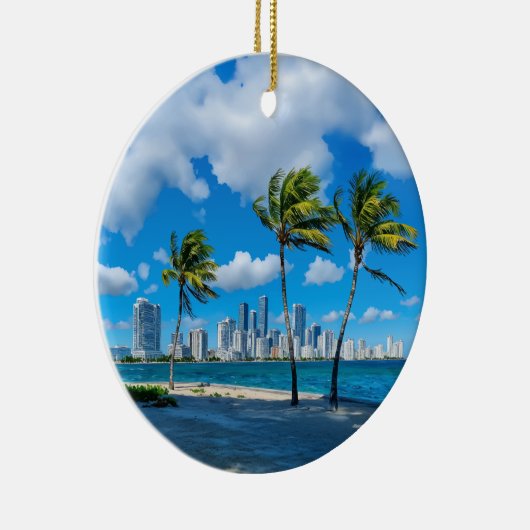 Waterverf van Miami South Beach Keramisch Ornament (Rechts)