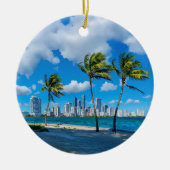 Waterverf van Miami South Beach Keramisch Ornament (Voorkant)