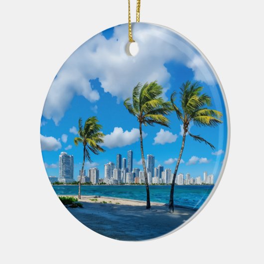 Waterverf van Miami South Beach Keramisch Ornament (Links)