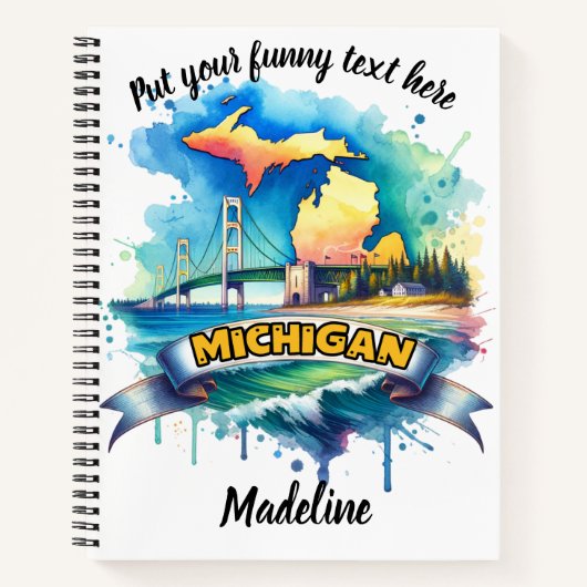 Waterverf van Michigan's schoonheid Notitieboek (Voorkant)