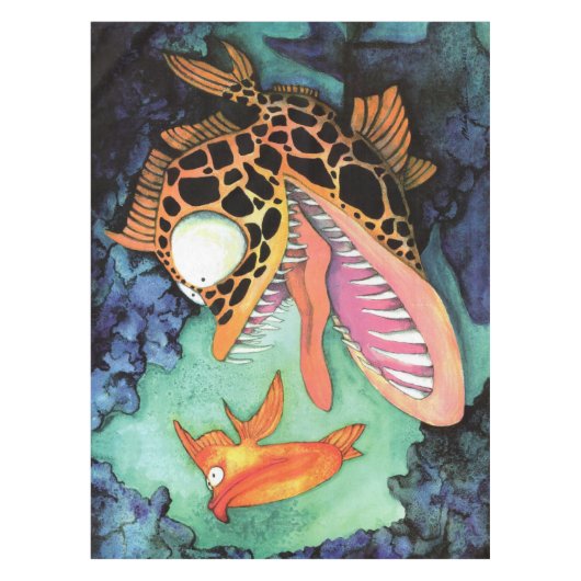 waterverf van Mike Quinn over gevaarlijke wateren Tafelkleed (Voorkant)