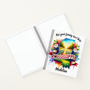 Waterverf van Mississippi bij zonsondergang Notitieboek