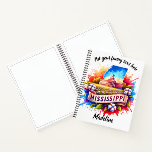 Waterverf van Mississippi's iconische uitzicht Notitieboek