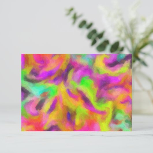 Waterverf van Mitzvah van de knuppel de Kleurrijke RSVP Kaartje (Staand voorkant)