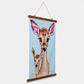 Waterverf van moeder en Baby - liefdesfamilie Hangend Wandkleed (Gebogen)