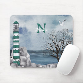 Waterverf van Monogram Green Lighthouse Muismat