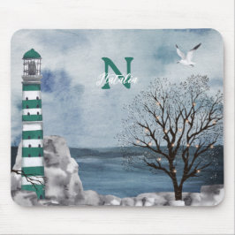 Waterverf van Monogram Green Lighthouse Muismat