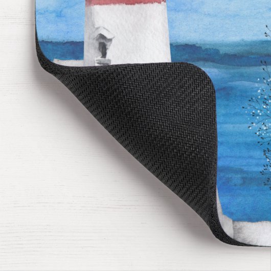 Waterverf van Monogram Rood- en Blauwe Vuurtoren K Muismat (Hoek)