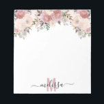 Waterverf van mosterd Roos Floral Monogram Notitieblok<br><div class="desc">Dit ontwerp kan op het gebied worden gepersonaliseerd dat door de foto en/of tekst te veranderen wordt verstrekt. Of het kan worden aangepast door te klikken deze Sjabloon personaliseert en dan de klik te kiezen om verdere optie aan te passen en de kleur van de achtergrond te schrappen of te...</div>