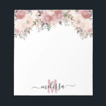 Waterverf van mosterd Roos Floral Monogram Notitieblok<br><div class="desc">Dit ontwerp kan op het gebied worden gepersonaliseerd dat door de foto en/of tekst te veranderen wordt verstrekt. Of het kan worden aangepast door te klikken deze Sjabloon personaliseert en dan de klik te kiezen om verdere optie aan te passen en de kleur van de achtergrond te schrappen of te...</div>