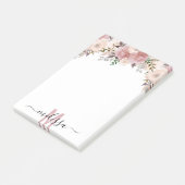 Waterverf van mosterd Roos Floral Monogram Post-it® Notes (Schuin)