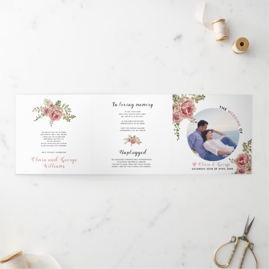 Waterverf van mosterd roos groene bladeren, foto drieluik programma (Buitenkant)