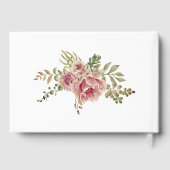 Waterverf van mosterd roos, typografische bruiloft gastenboek (Achterkant)