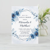 Waterverf van mosterdblauw-marineschol kaart (Staand voorkant)