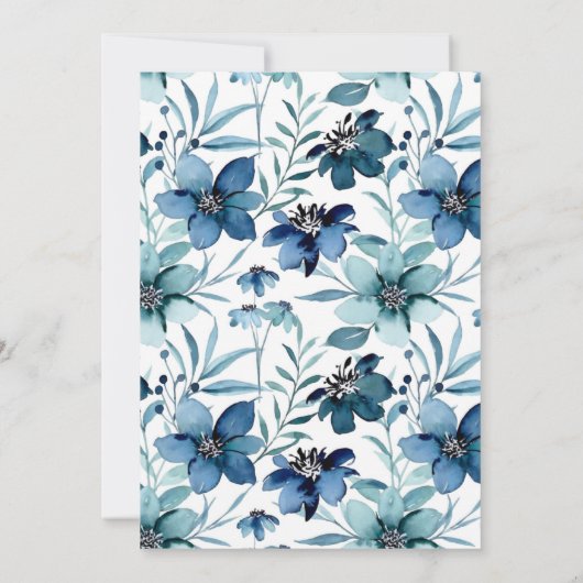 Waterverf van mosterdblauw-marineschol kaart (Achterkant)