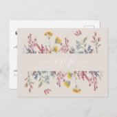 Waterverf van mosterdbloem Keuze RSVP Uitnodiging Briefkaart (Voorkant / Achterkant)