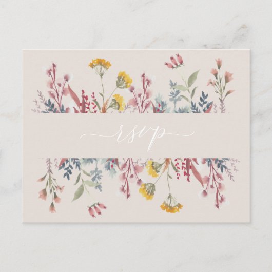 Waterverf van mosterdbloem Keuze RSVP Uitnodiging Briefkaart (Voorkant)