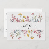 Waterverf van mosterdbloem Keuze RSVP Uitvoer Uitnodiging Briefkaart (Voorkant / Achterkant)