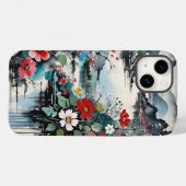 Waterverf van Mountain River en Wildflowers Case-Mate iPhone Case (Achterkant (horizontaal))