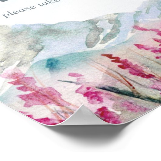 Waterverf van mountainboutbruiloft poster (Hoek)