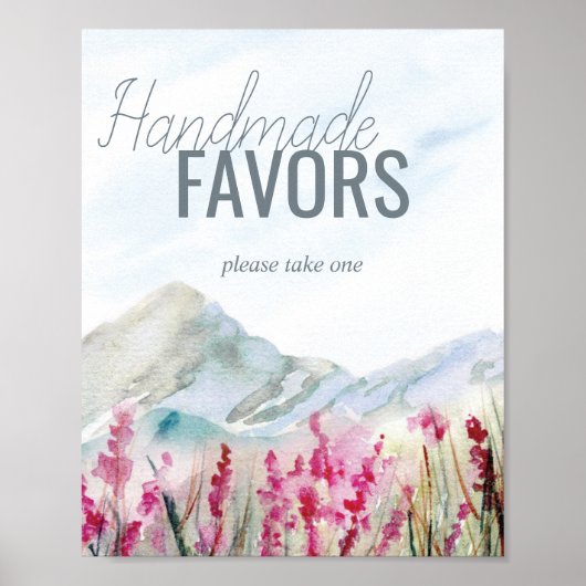 Waterverf van mountainboutbruiloft poster (Voorkant)