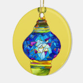 Waterverf van mozaïekkunst met Turkse lampen Keramisch Ornament (Links)