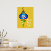 Waterverf van mozaïekkunst met Turkse lampen Poster (Keuken)