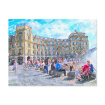 Waterverf van München Stachus.