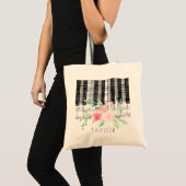 waterverf van muziekpianorroze tote bag (Voorkant (product))