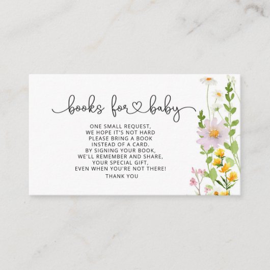 Waterverf van natuurbloem voor baby informatiekaartje (Voorkant)