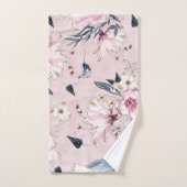 Waterverf van Navy en Blush Floral Handdoek (Handdoek)