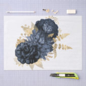 Waterverf van Navy Gold Floral Bouquet - Ontkoppel Tissuepapier (Craft)
