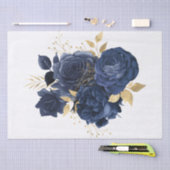 Waterverf van Navy Gold Floral Bouquet - Ontkoppel Tissuepapier (Craft)