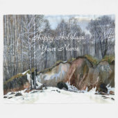 Waterverf van neusschaafschilderingen fleece deken (Voorkant (Horizontaal))