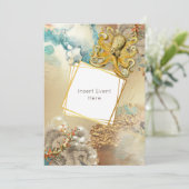 Waterverf van octopus koraalrif kaart (Staand voorkant)