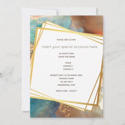 Waterverf van octopus koraalrif kaart (Achterkant)