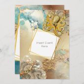 Waterverf van octopus koraalrif kaart (Voorkant / Achterkant)