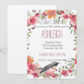 Waterverf van Oleander en vogelpest Kaart (Voorkant / Achterkant)