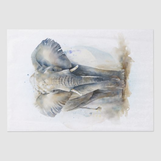 Waterverf van olifanten tissuepapier (Voorkant)