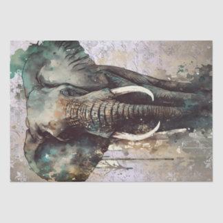 Waterverf van olifanten tissuepapier