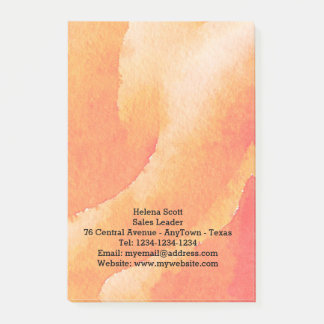 Waterverf van oranje bloem post-it® notes