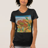 Waterverf van Oranje groene papaverbloemen T-shirt (Voorkant)