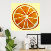 waterverf van Oranje snijvruchten Poster (Thuiskantoor)