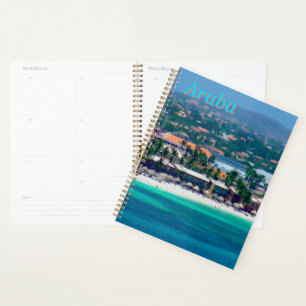 Waterverf van Oranjestad, Aruba Planner