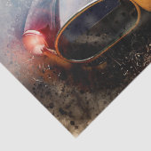 Waterverf van oude klassieke Cobra-sportauto's Tissuepapier (Detail)